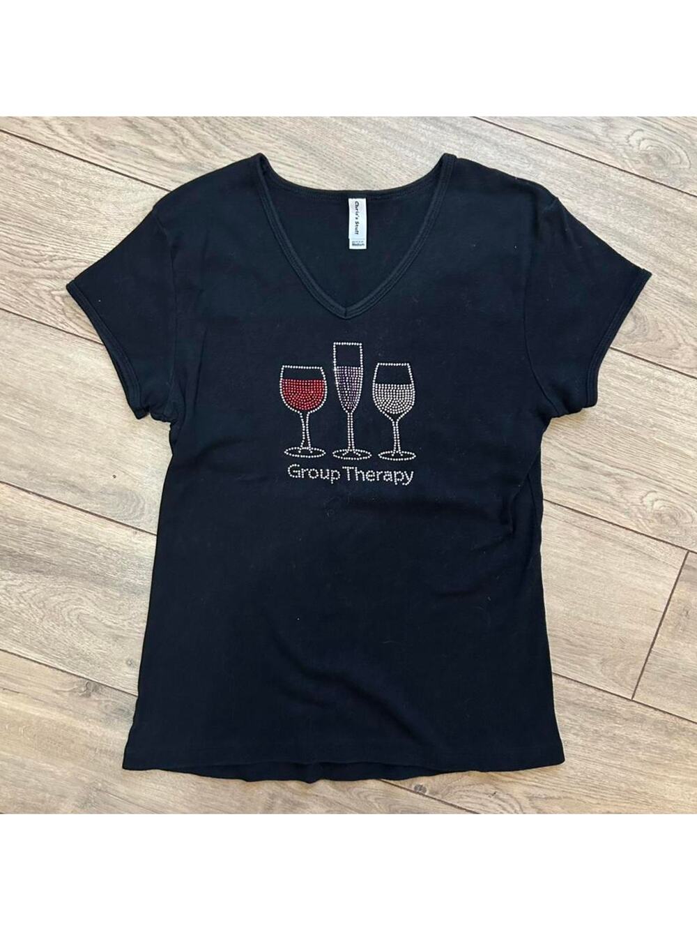 Bedazzled Wine Glass Tee